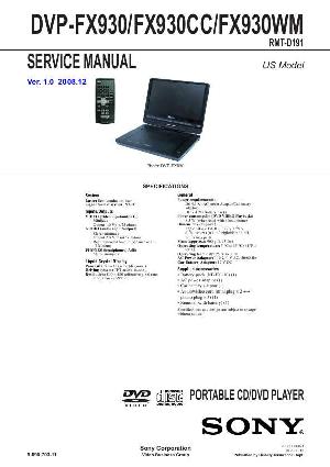 Сервисная инструкция Sony DVP-FX930 ― Manual-Shop.ru