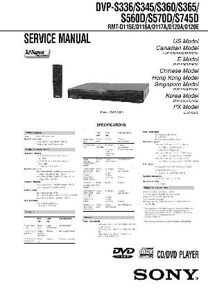 Сервисная инструкция Sony DVP-S336, DVP-S345, DVP-S360, DVP-S365, DVP-S560D, DVP-S570D, DVP-S745D ― Manual-Shop.ru
