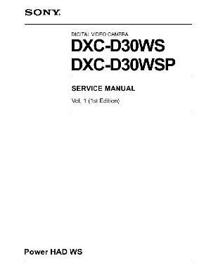 Сервисная инструкция Sony DXC-D30WS, Volume 1 ― Manual-Shop.ru