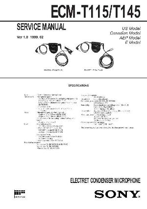 Сервисная инструкция Sony ECM-T115, ECM-T145 ― Manual-Shop.ru
