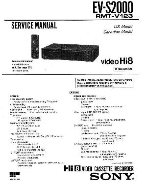 Сервисная инструкция Sony EV-S2000 ― Manual-Shop.ru