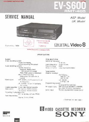 Сервисная инструкция Sony EV-S600 ― Manual-Shop.ru