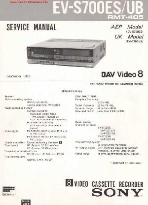 Сервисная инструкция Sony EV-S700ES ― Manual-Shop.ru