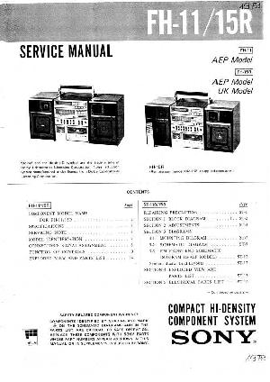 Сервисная инструкция Sony FH-11, FH-15R ― Manual-Shop.ru