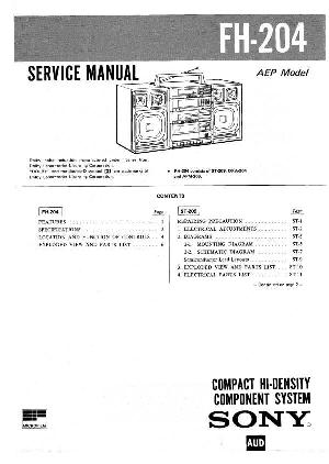Сервисная инструкция Sony FH-204 ― Manual-Shop.ru