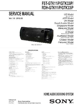 Сервисная инструкция Sony FST-GTK11IP, FST-GTK33IP ― Manual-Shop.ru
