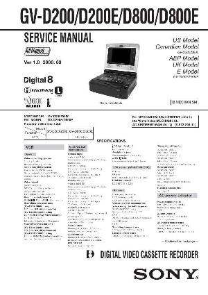 Сервисная инструкция Sony GV-D200E, GV-D800E ― Manual-Shop.ru