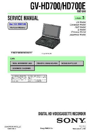 Сервисная инструкция Sony GV-HD700, GV-HD700E Level 3 ― Manual-Shop.ru