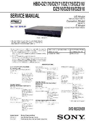 Сервисная инструкция Sony HBD-DZ170, HBD-DZ171, HBD-DZ175, HBD-DZ310, HBD-DZ510, HBD-DZ610, HBD-DZ810 ― Manual-Shop.ru
