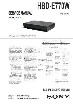 Сервисная инструкция Sony HBD-E770W ― Manual-Shop.ru