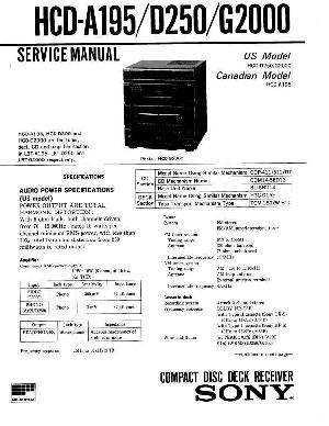 Сервисная инструкция Sony HCD-A195, HCD-D250, HCD-G2000  ― Manual-Shop.ru