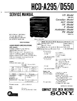 Сервисная инструкция Sony HCD-A295, HCD-D550  ― Manual-Shop.ru