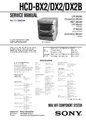 Сервисная инструкция Sony HCD-BX2, HCD-DX2, HCD-DX2B (HMC-BX2, HMC-DX2, HMC-DX2B) ― Manual-Shop.ru
