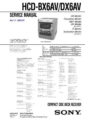 Сервисная инструкция Sony HCD-BX6AV, HCD-DX6AV ― Manual-Shop.ru