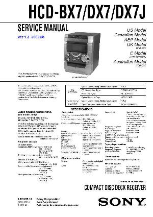 Сервисная инструкция Sony HCD-BX7, HCD-DX7, HCD-DX7J (MHC-BX7, MHC-DX7, MHC-DX7J) ― Manual-Shop.ru