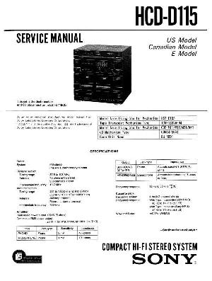 Сервисная инструкция Sony HCD-D115  ― Manual-Shop.ru