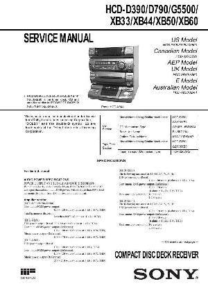 Сервисная инструкция Sony HCD-D390, HCD-D790, HCD-G5500, HCD-XB33, HCD-XB44, HCD-XB50, HCD-XB60 (LBT-D390/D790/G5500/XB33/XB44/XB50/XB60) ― Manual-Shop.ru