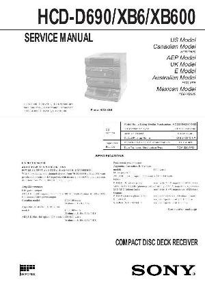 Сервисная инструкция Sony HCD-D690, HCD-XB6, HCD-XB600  ― Manual-Shop.ru