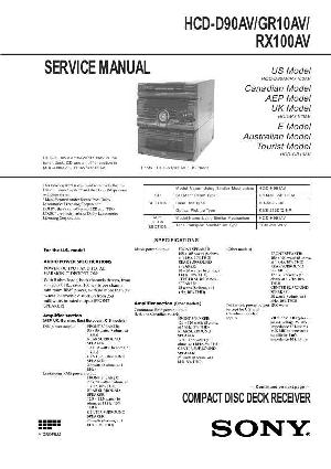 Сервисная инструкция Sony HCD-D90AV, HCD-GR10AV, HCD-RX100AV  ― Manual-Shop.ru