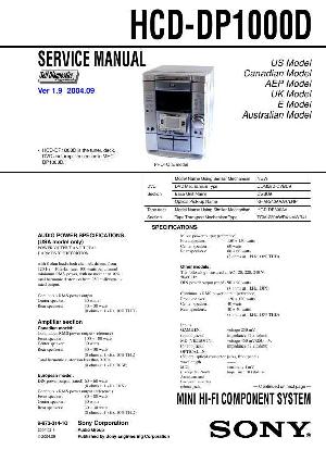 Сервисная инструкция Sony HCD-DP1000D (MHC-DP1000D) ― Manual-Shop.ru
