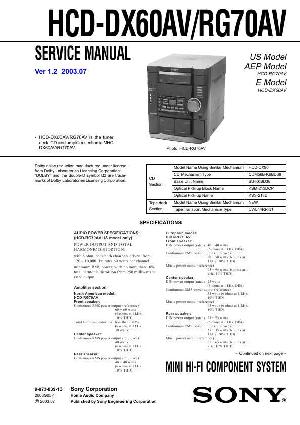 Сервисная инструкция Sony HCD-DX60AV, HCD-RG70AV (MHC-DX60AV, MHC-RG70AV) ― Manual-Shop.ru