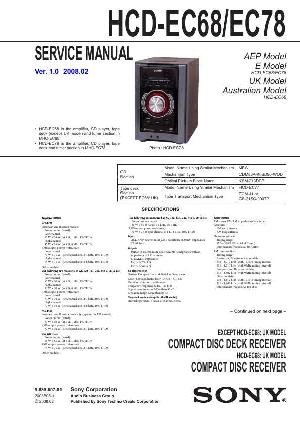 Сервисная инструкция Sony HCD-EC68, HCD-EC78  ― Manual-Shop.ru