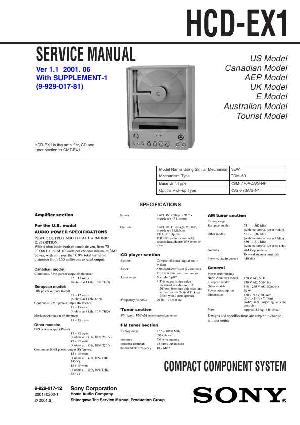 Сервисная инструкция Sony HCD-EX1 (CMT-EX1) ― Manual-Shop.ru