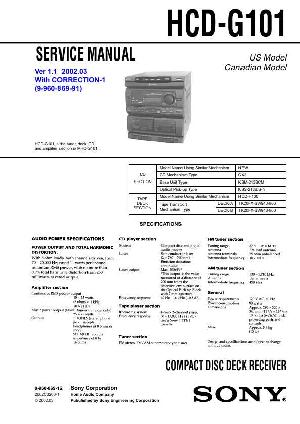 Сервисная инструкция Sony HCD-G101 ― Manual-Shop.ru