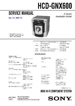 Сервисная инструкция Sony HCD-GNX600  ― Manual-Shop.ru