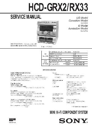 Сервисная инструкция Sony HCD-GRX2, HCD-RX33 (MHC-GRX2, MHC-RX33) ― Manual-Shop.ru