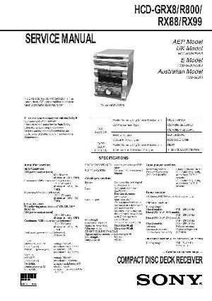 Сервисная инструкция Sony HCD-GRX8, HCD-R800, HCD-RX88, HCD-RX99 (MHC-GRX8, MHC-R800, MHC-RX88, MHC-RX99) ― Manual-Shop.ru