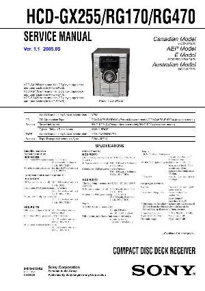 Сервисная инструкция Sony HCD-GX255, HCD-RG170, HCD-RG470  ― Manual-Shop.ru