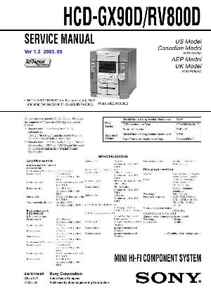 Сервисная инструкция Sony HCD-GX90D, HCD-RV800D (MHC-GX90D, MHC-RV800D) ― Manual-Shop.ru