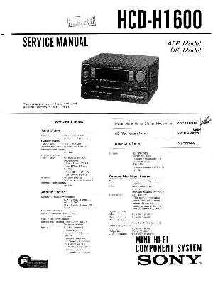 Сервисная инструкция Sony HCD-H1600 (для MHC-1600) ― Manual-Shop.ru