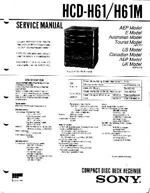 Сервисная инструкция Sony HCD-H61, HCD-H61M  ― Manual-Shop.ru