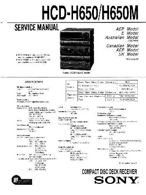 Сервисная инструкция Sony HCD-H650, HCD-H650M  ― Manual-Shop.ru