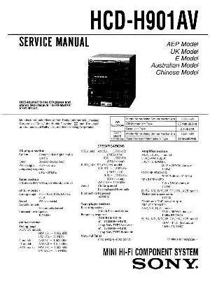 Сервисная инструкция Sony HCD-H901AV  ― Manual-Shop.ru
