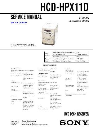 Сервисная инструкция Sony HCD-HPX11D  ― Manual-Shop.ru