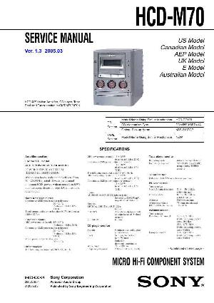 Сервисная инструкция Sony HCD-M70 (CMT-M70, CMT-M70K) ― Manual-Shop.ru
