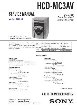 Сервисная инструкция Sony HCD-MC3AV (MHC-MC3AV) ― Manual-Shop.ru
