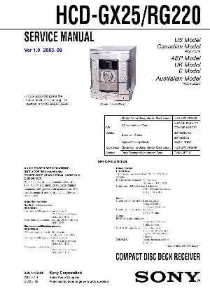Сервисная инструкция Sony HCD-RG220, HCD-RG220 (MHC-GX25, MHC-RG220) ― Manual-Shop.ru
