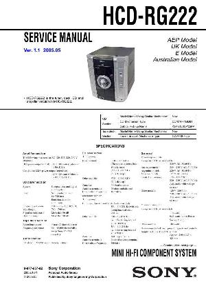 Сервисная инструкция Sony HCD-RG222 (for MHC-RG222) ― Manual-Shop.ru