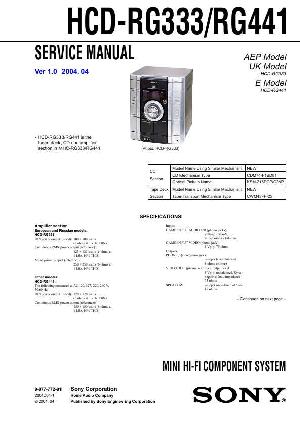 Сервисная инструкция Sony HCD-RG333, HCD-RG441  ― Manual-Shop.ru