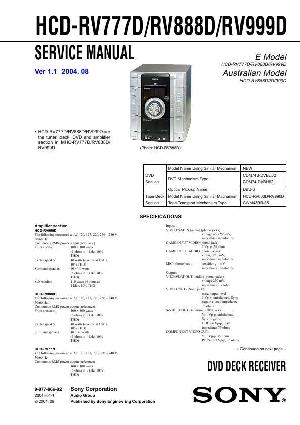 Сервисная инструкция Sony HCD-RV777D, HCD-RV888D, HCD-RV999D (MHC-RV777D, MHC-RV888D, MHC-RV999D) ― Manual-Shop.ru