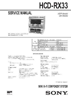 Сервисная инструкция Sony HCD-RX33 (MHC-RX33) ― Manual-Shop.ru