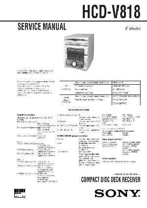 Сервисная инструкция Sony HCD-V818 (MHC-V818) ― Manual-Shop.ru