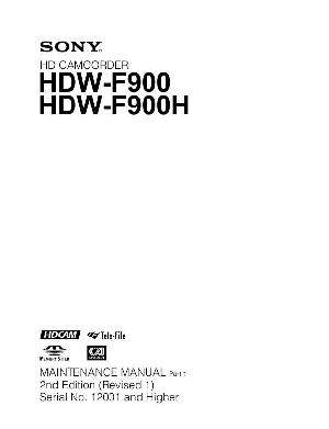 Сервисная инструкция Sony HDW-F900, HDW-F900H MM PART.1 SERIAL-12001 ― Manual-Shop.ru