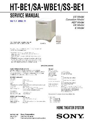 Сервисная инструкция Sony HT-BE1, SA-WBE1, SS-BE1 ― Manual-Shop.ru