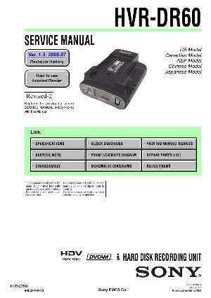 Сервисная инструкция Sony HVR-DR60  ― Manual-Shop.ru