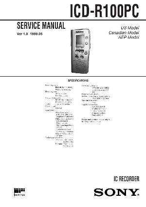 Сервисная инструкция Sony ICD-R100PC ― Manual-Shop.ru